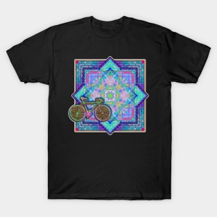 Bicycle And Mandala Pattern T-Shirt